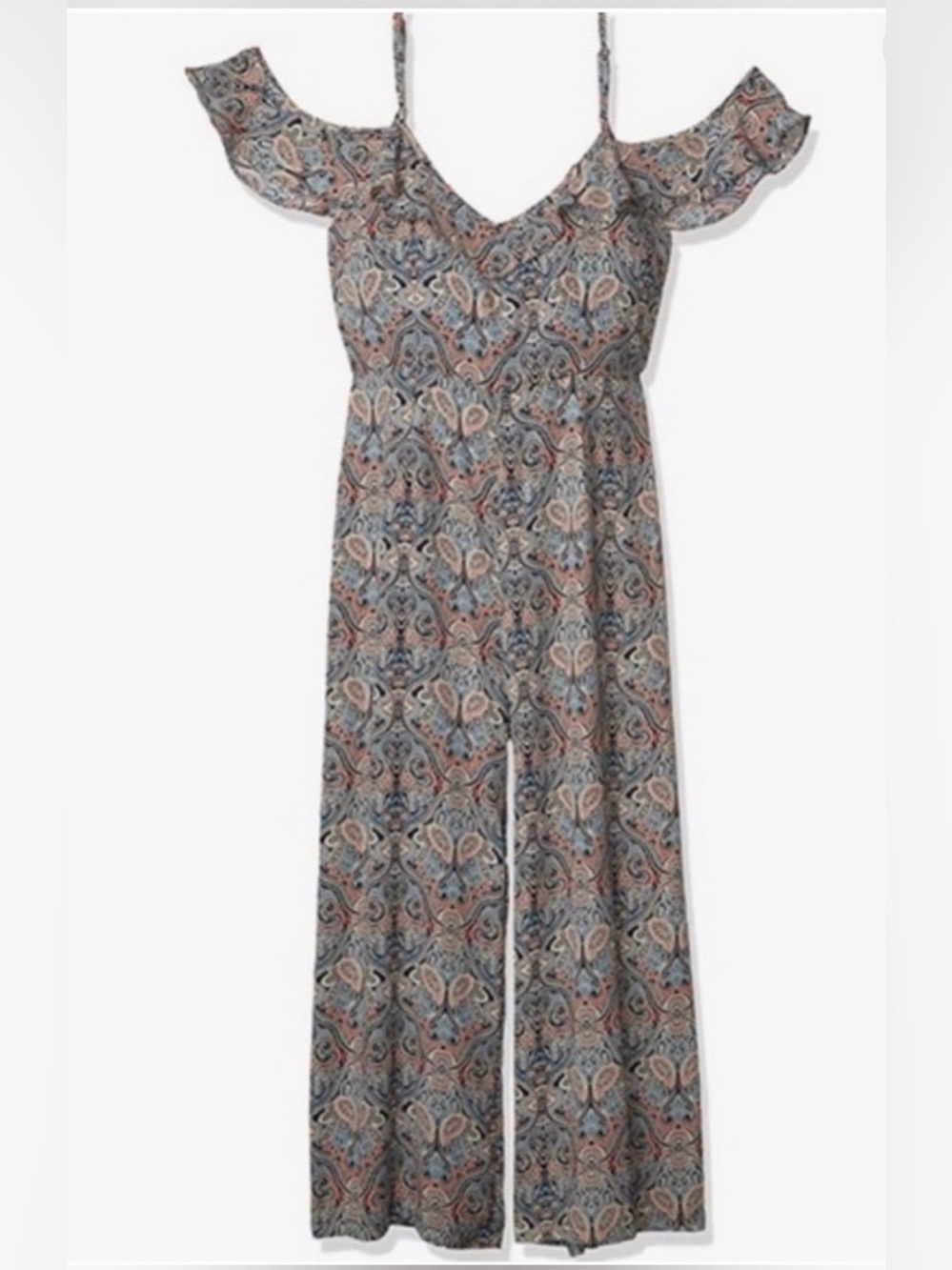 cupcakes & cashmere Jazlynn Ruffle Detailed wide leg Jumpsuit size 8